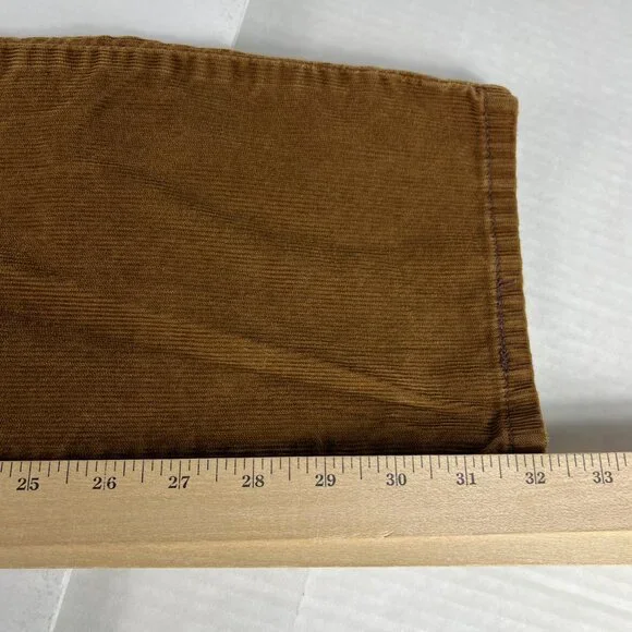 Y2K Levi's Corduroy Pants Women's Measured 31x32 Straight Brown Stretch Tag 6M - Picture 12 of 16